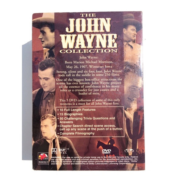 The John Wayne Collection DVD 5-Disc Box Set Westerns factory sealed - Picture 2 of 4